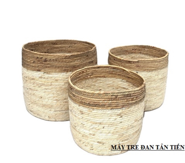 Chậu trồng cây mây tre đan