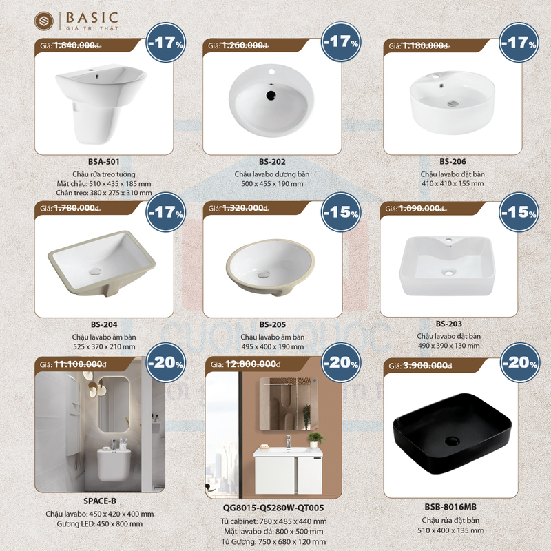 Chậu Lavabo BASIC