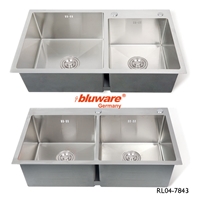 Bồn rửa bát inox hai hộc 7843 Bluware