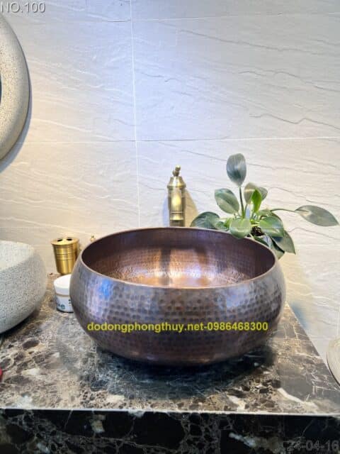 Chậu rửa hình tròn bằng đồng