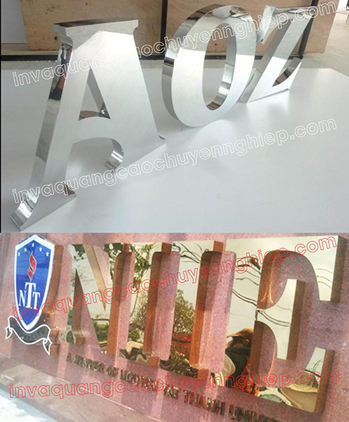 Chữ nổi chất liệu inox