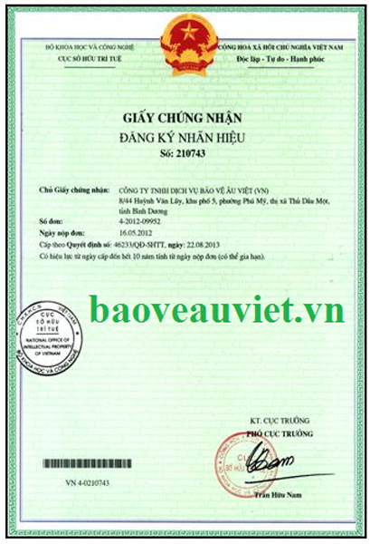 Chứng nhận đăng ký nhãn hiệu
