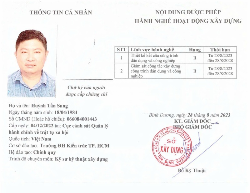 Chứng chỉ hành nghề hoạt động xây dựng