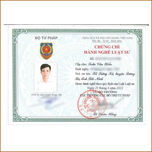 Chứng chỉ hành nghề luật sư