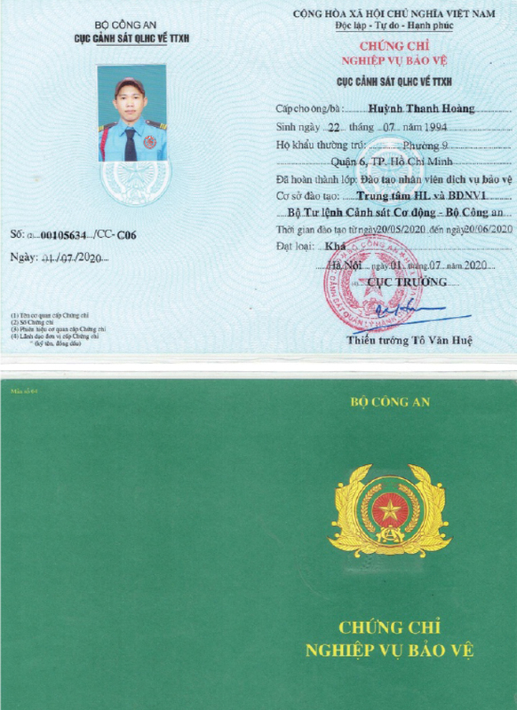 Chứng chỉ nghiệp vụ bảo vệ