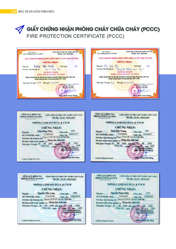 Chứng nhận phòng cháy chữa cháy
