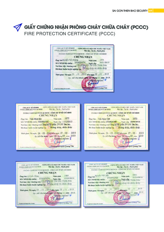 Chứng nhận phòng cháy chữa cháy