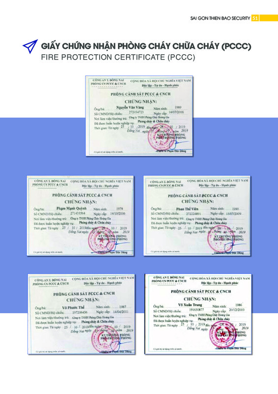 Chứng nhận phòng cháy chữa cháy