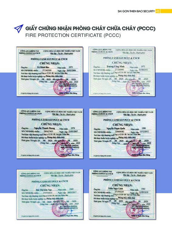 Chứng nhận phòng cháy chữa cháy