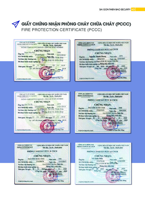 Chứng nhận phòng cháy chữa cháy