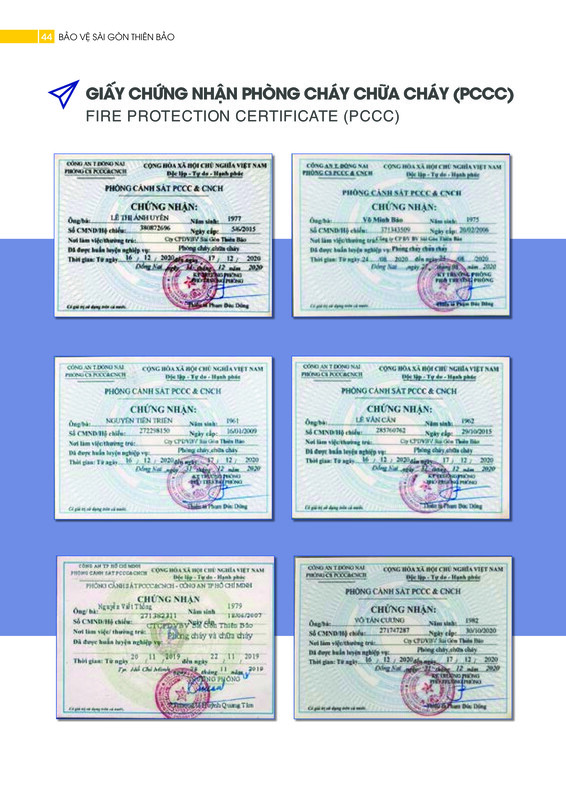 Chứng nhận phòng cháy chữa cháy