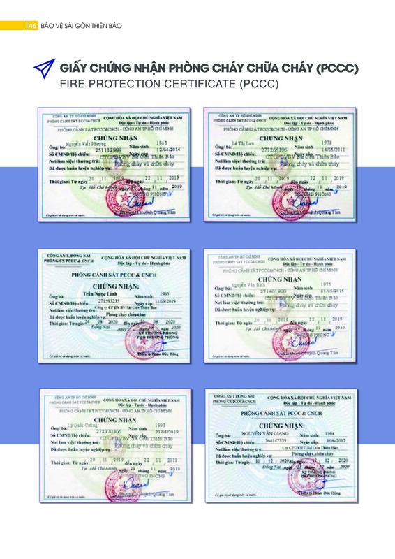 Chứng nhận phòng cháy chữa cháy