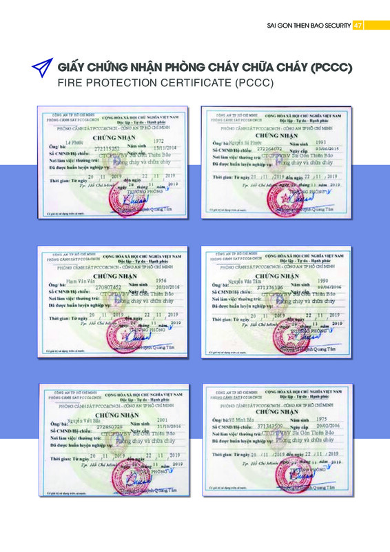 Chứng nhận phòng cháy chữa cháy