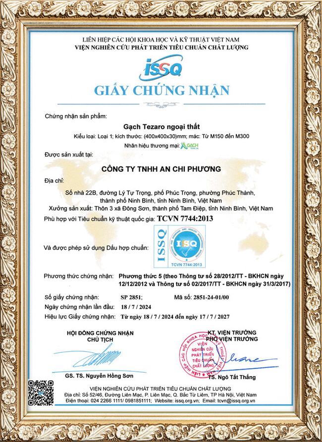 Giấy chứng nhận phù hợp tiêu chuẩn quốc gia TCVN 7744:2013