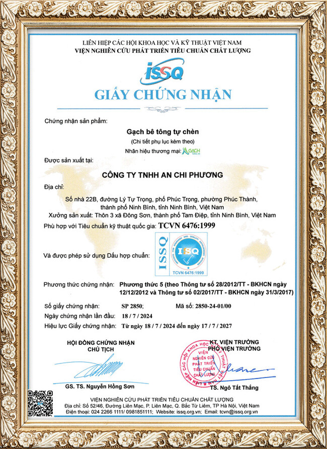 Giấy chứng nhận phù hợp tiêu chuẩn quốc gia TCVN 6764:1999