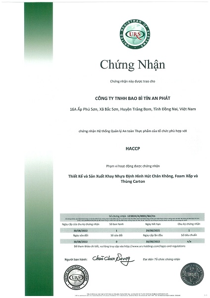 Chứng nhận HACCP