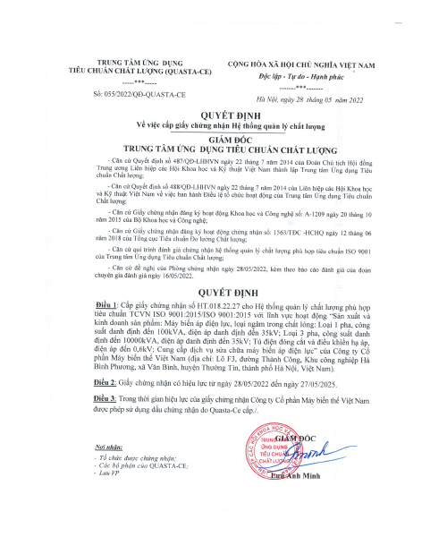 Chứng nhận hệ thống quản lý chất lượng