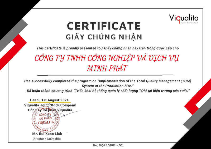 Chứng nhận quản lý chất lượng TQM