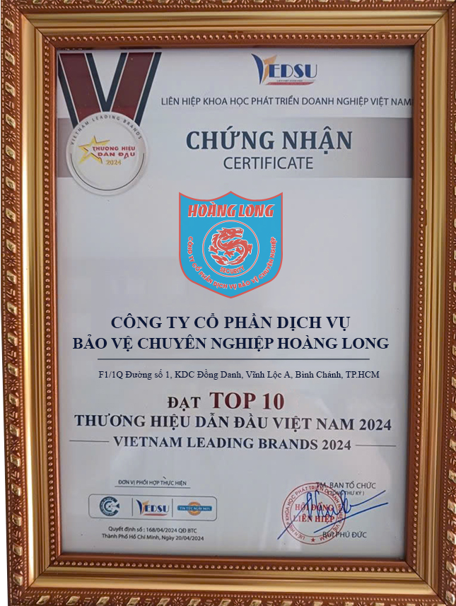 Chứng nhận TOP 10 thương hiệu dẫn đầu Việt Nam