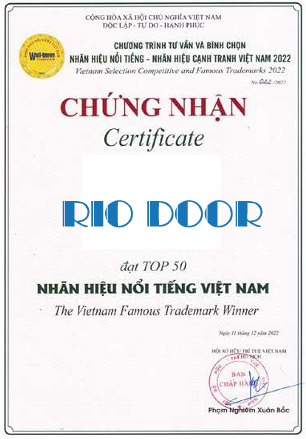 Chứng nhận top 50 nhãn hiệu nổi tiếng Việt Nam