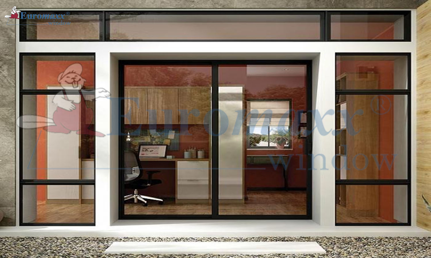 Cửa nhôm Xingfa2 cánh mở trượt