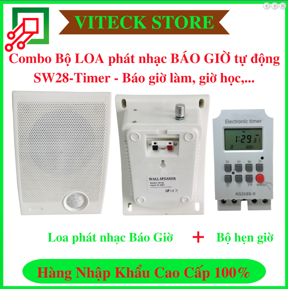 Combo loa phát nhạc báo giờ tự động SW58-Timer