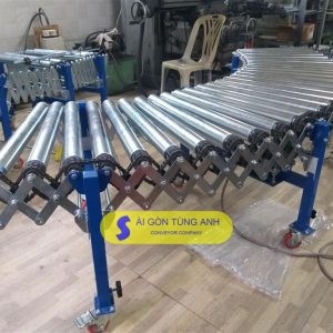 Băng tải xếp truyền động tải thùng