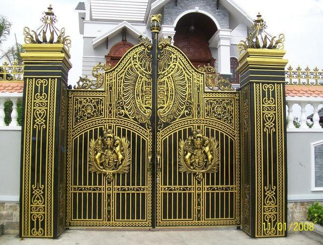 Cổng nhôm đúc mở trượt tự động