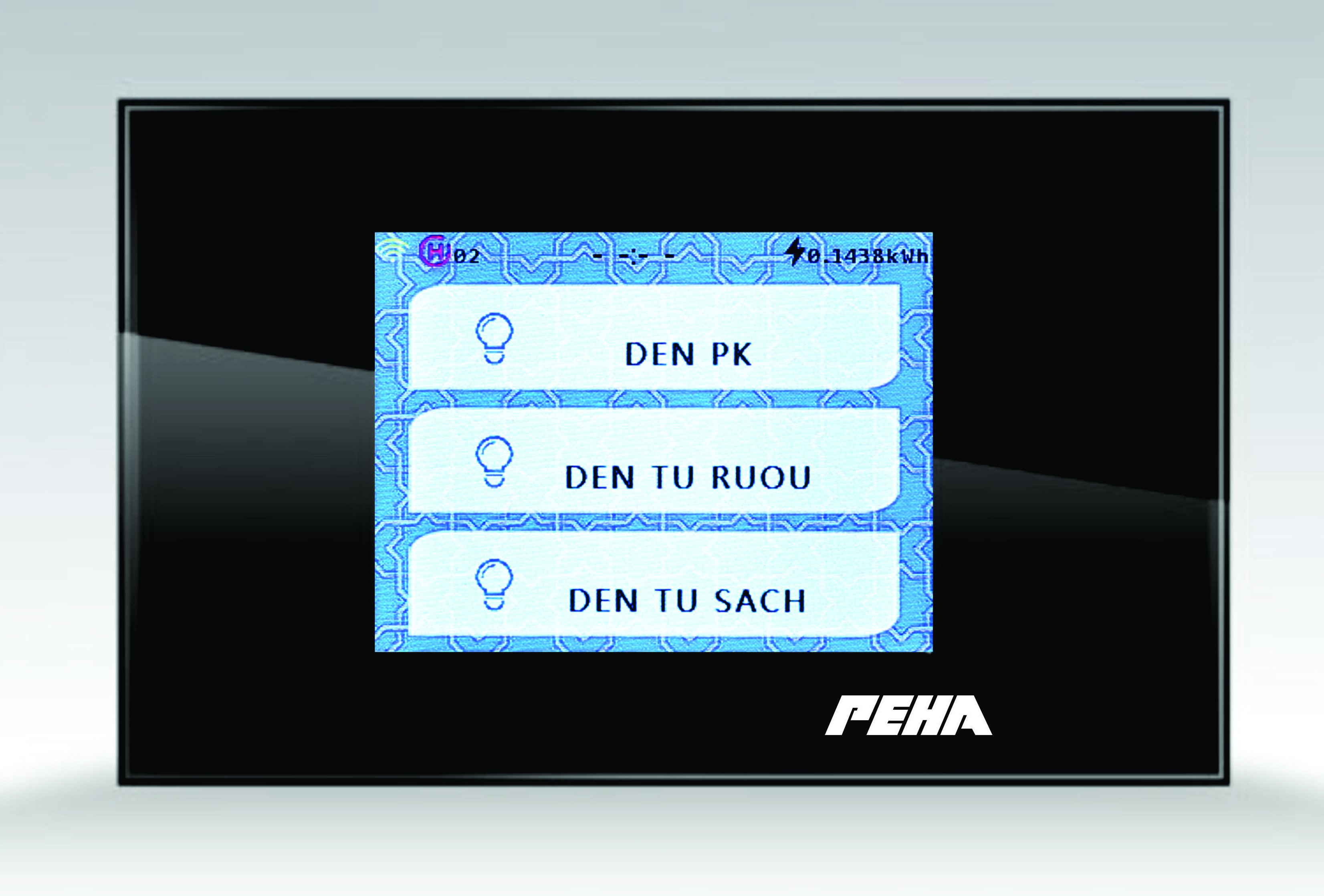 Bộ công tắc 3,hình chữ nhật màn hình cảm ứng LCDcông nghệ wifi mesh
