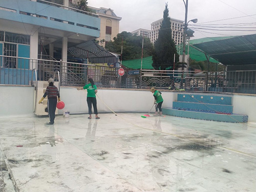 Công trình vệ sinh bể bơi trường Đại học Hàng Hải