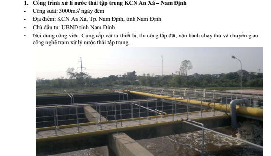 Công trình xử lý nước thải tập trung KCN An Xá, Nam Định