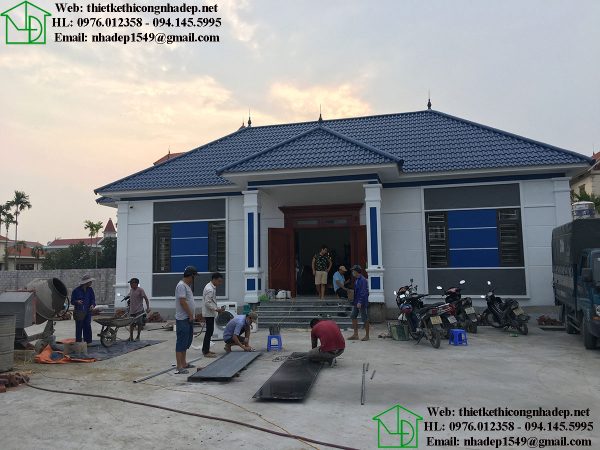 Phối cảnh mặt tiền biệt thự vườn 1 tầng DBT1T66