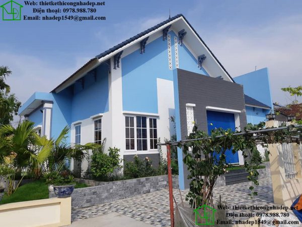 Biệt thự nhà vườn 1 tầng mái thái NDBT1T25