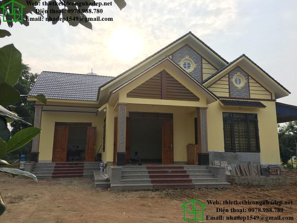 Thiết kế nhà vườn 1 tầng mái thái NDBT1T43