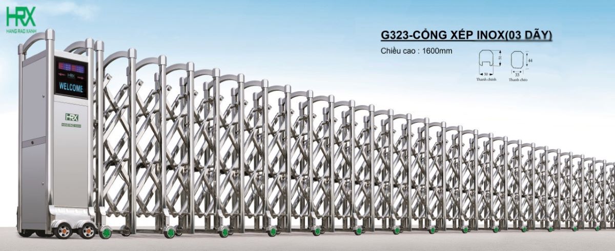 Cổng xếp inox