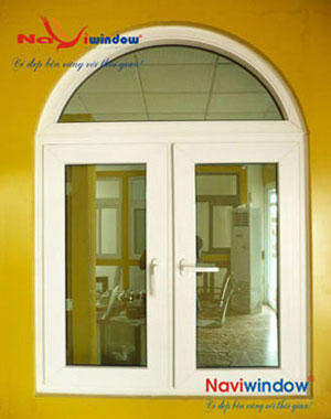 Cửa sổ 2 cánh mở ngoài khung kính trên