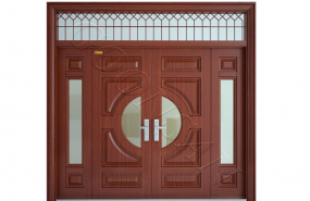 Cửa thép vân gỗ 4 cánh