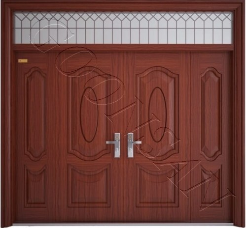 Cửa thép vân gỗ 4 cánh