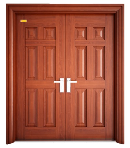 Cửa thép vân gỗ cánh đôi