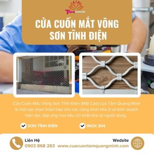 Cửa cuốn mắc vỏng sơn tĩnh điện