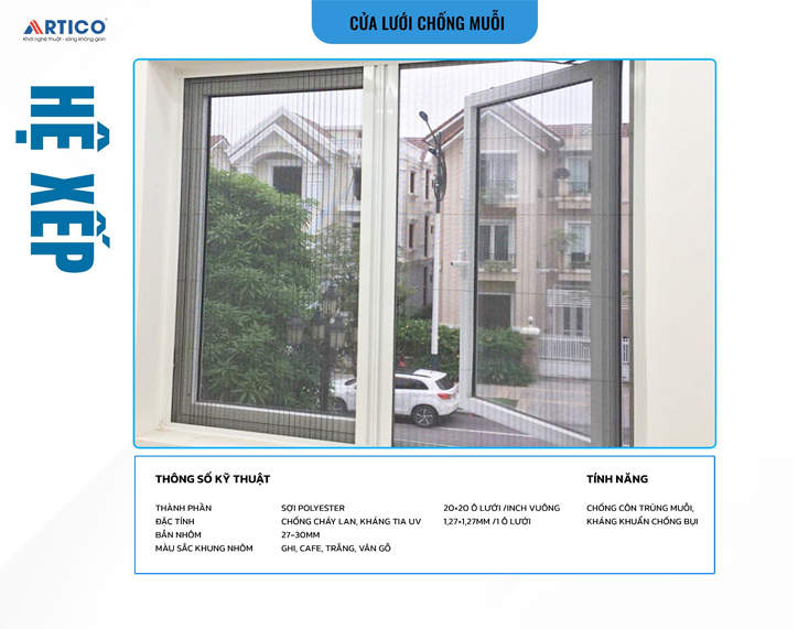 Cửa lưới chống muỗi Artico