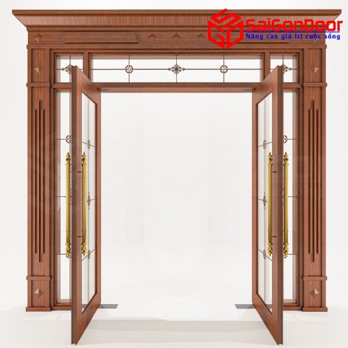 Cửa nhôm vân gỗ 72