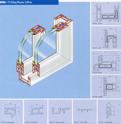 Cửa sổ mở trượt 2 ray B