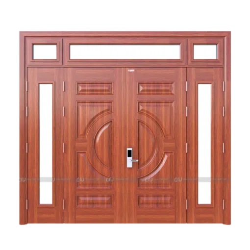 Cửa thép vân gỗ 4 cánh lệch CTV-4.015