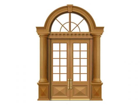 Cửa chính 2 cánh mái vòm