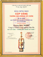 Cúp vàng thương hiệu ngành xây dựng