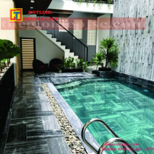 Đá sọc dừa ốp - lát hồ bơi