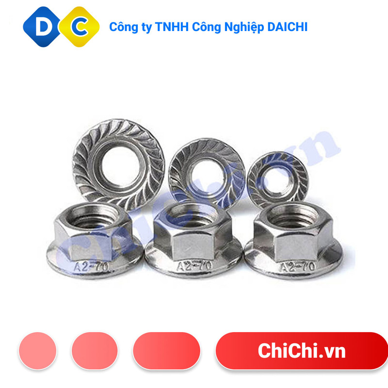 Đai ốc liền long đen DIN 6923