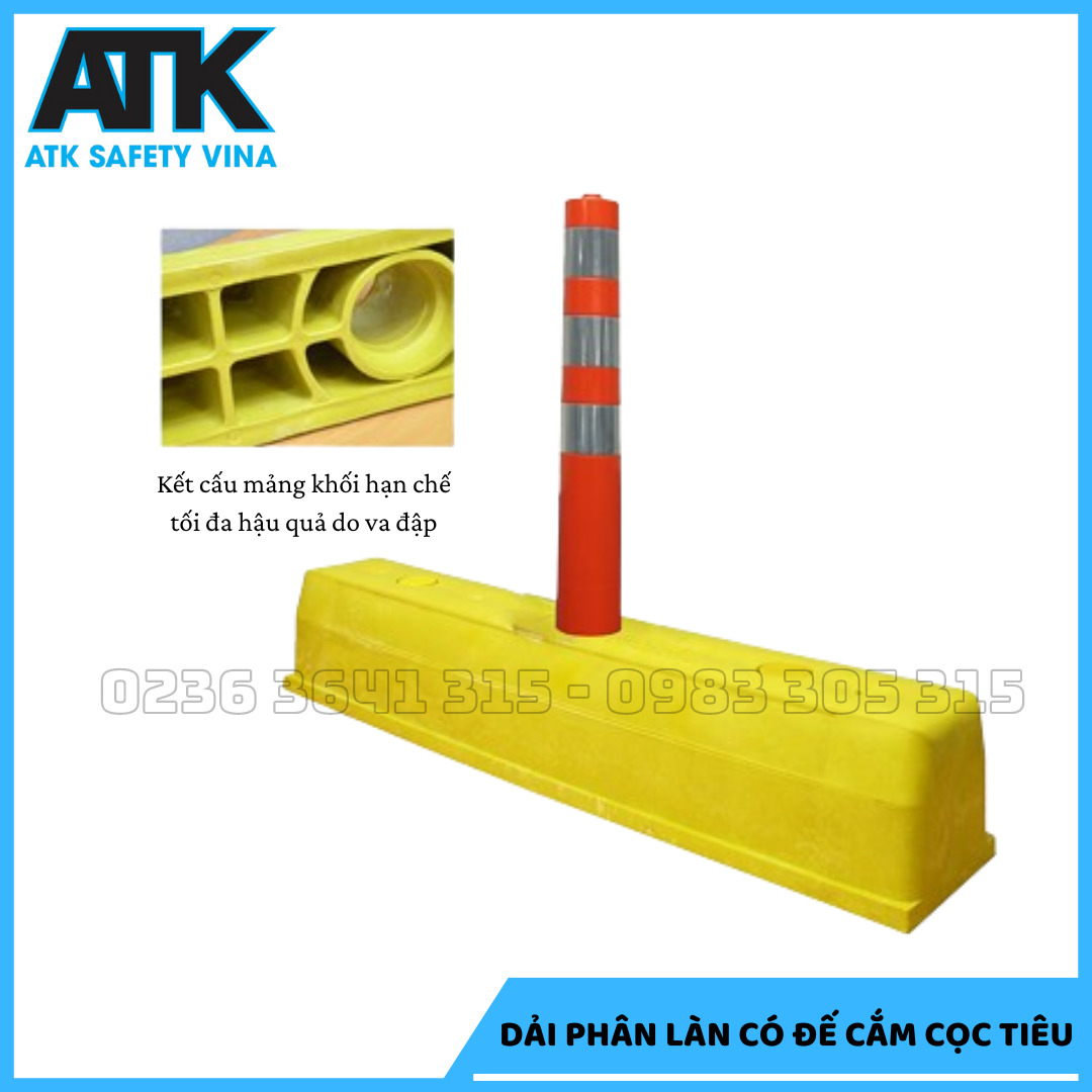 Dải phân làn có đế cắm cọc tiêu