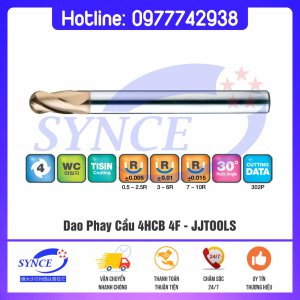 Dao Phay Cầu 4HCB 4F JJTOOLS – Dao Phay Thép 62HRC
